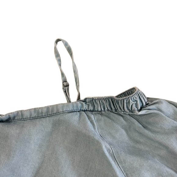 Free People Chambray Off The Shoulder Crop Top Size S - Picture 2 of 4